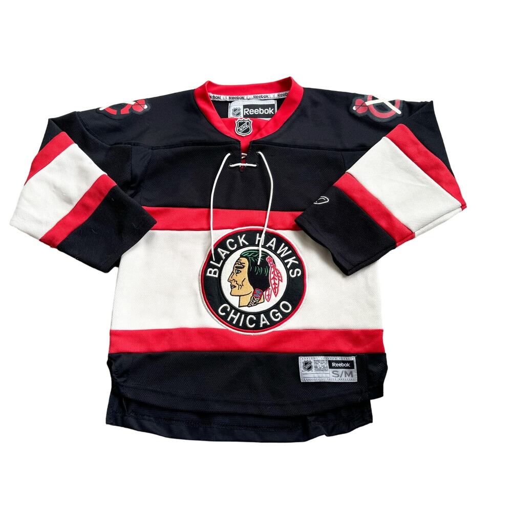 Reebok Chicago Blackhawks Throwback Vintage Style Youth Jersey S/M
